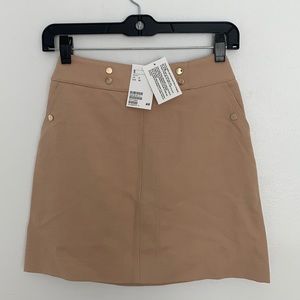 NWT H&M Tan Skirt With Gold Details